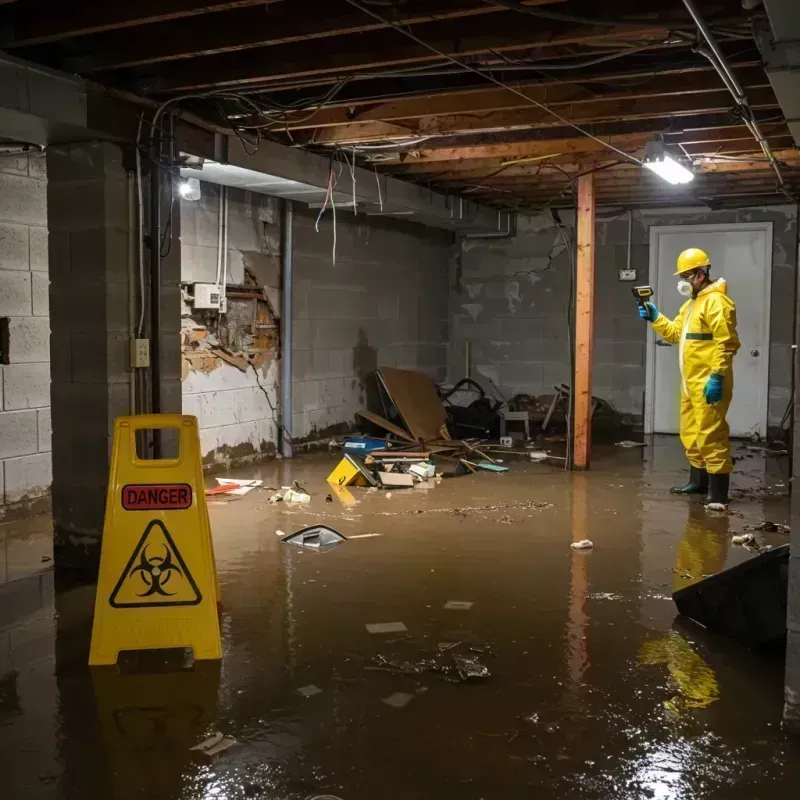 Flooded Basement Electrical Hazard in Granville, IL Property